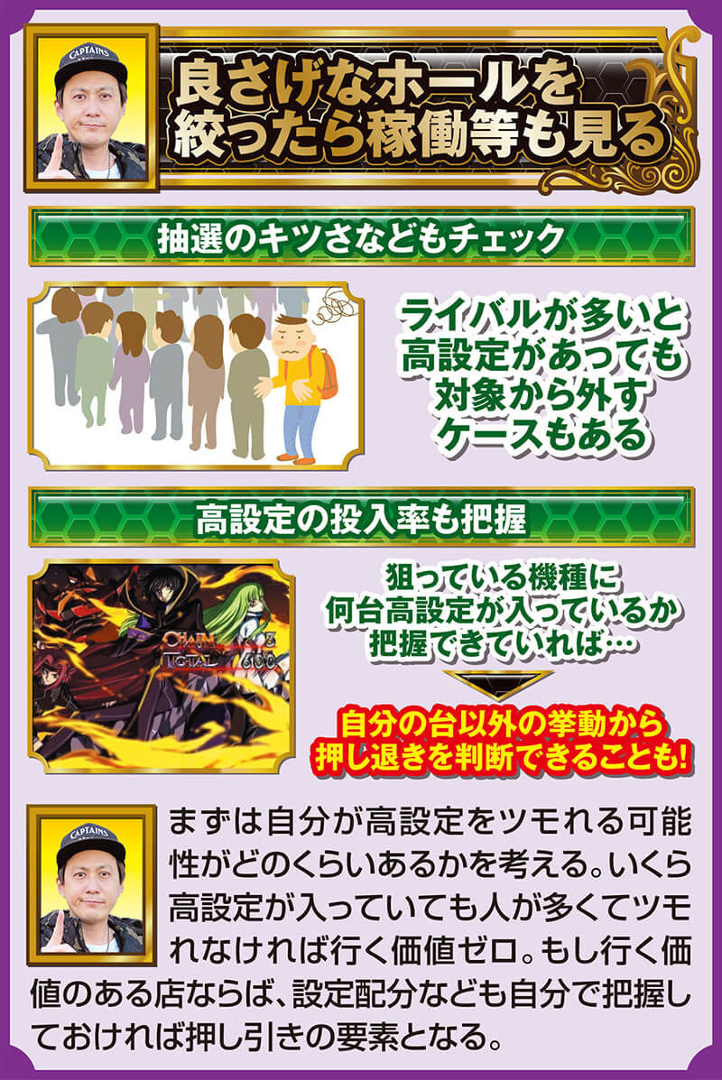 良さげなホールを絞ったら稼働等も見る