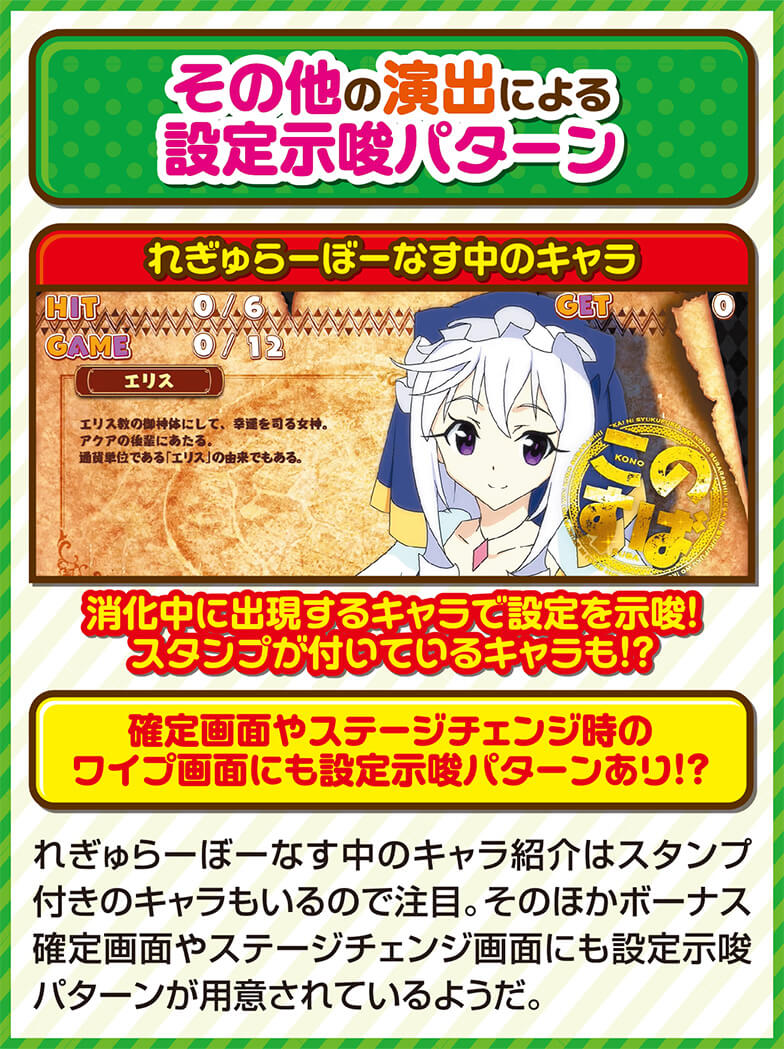 その他の演出による設定示唆パターン