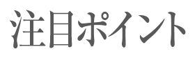 注目ポイント